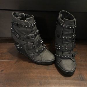 ASH Madonna Studded Wedge Sneakers